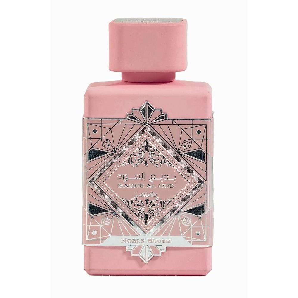 Lattafa Bade'e Al Oud Noble Blush - Eau de parfum en espray unisex, fragancia floral y dulce con notas de almendra y sándalo