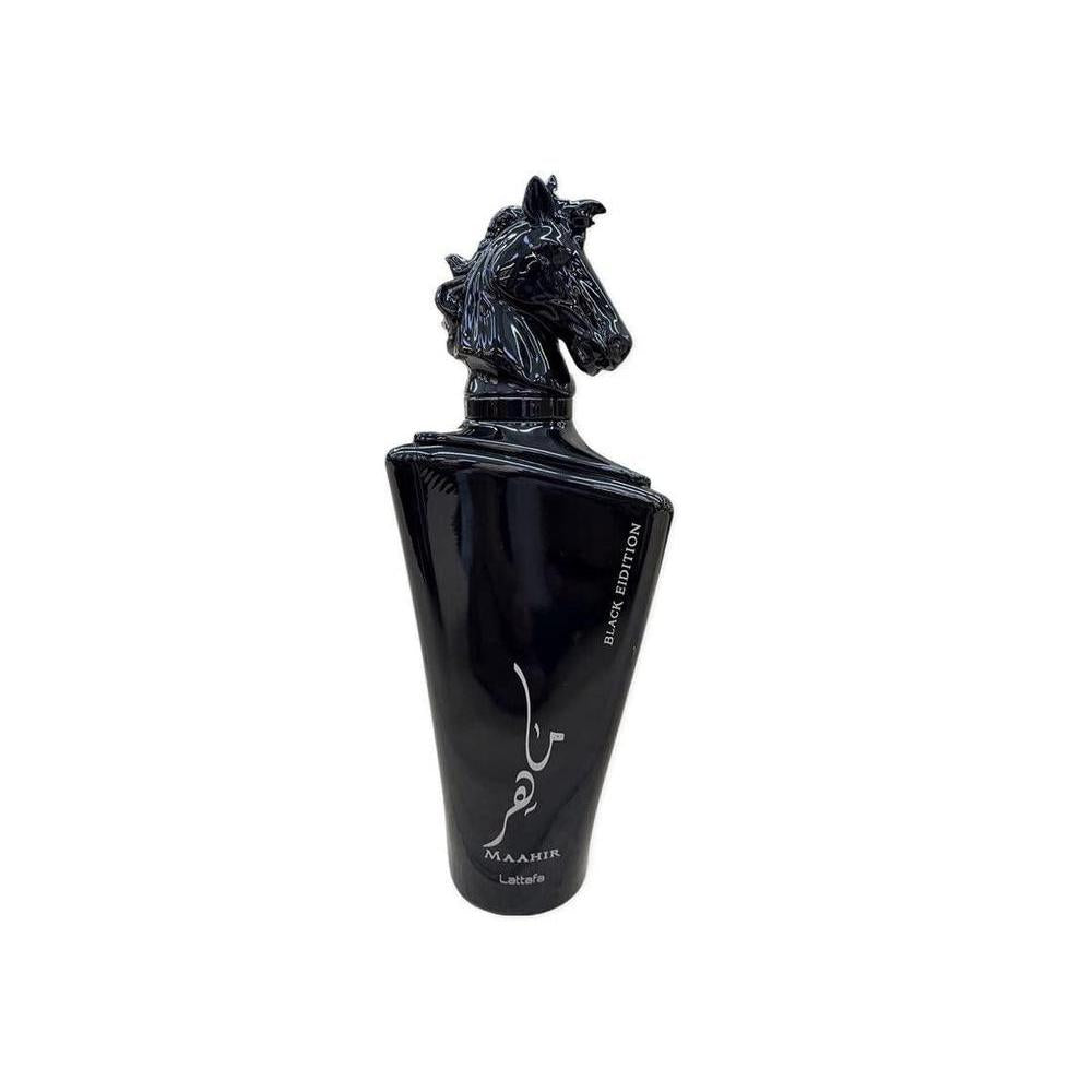 Lattafa Perfumes Maahir Black Edition Eau de Parfum Unisex 100 ml, Ámbar Picante Oriental
