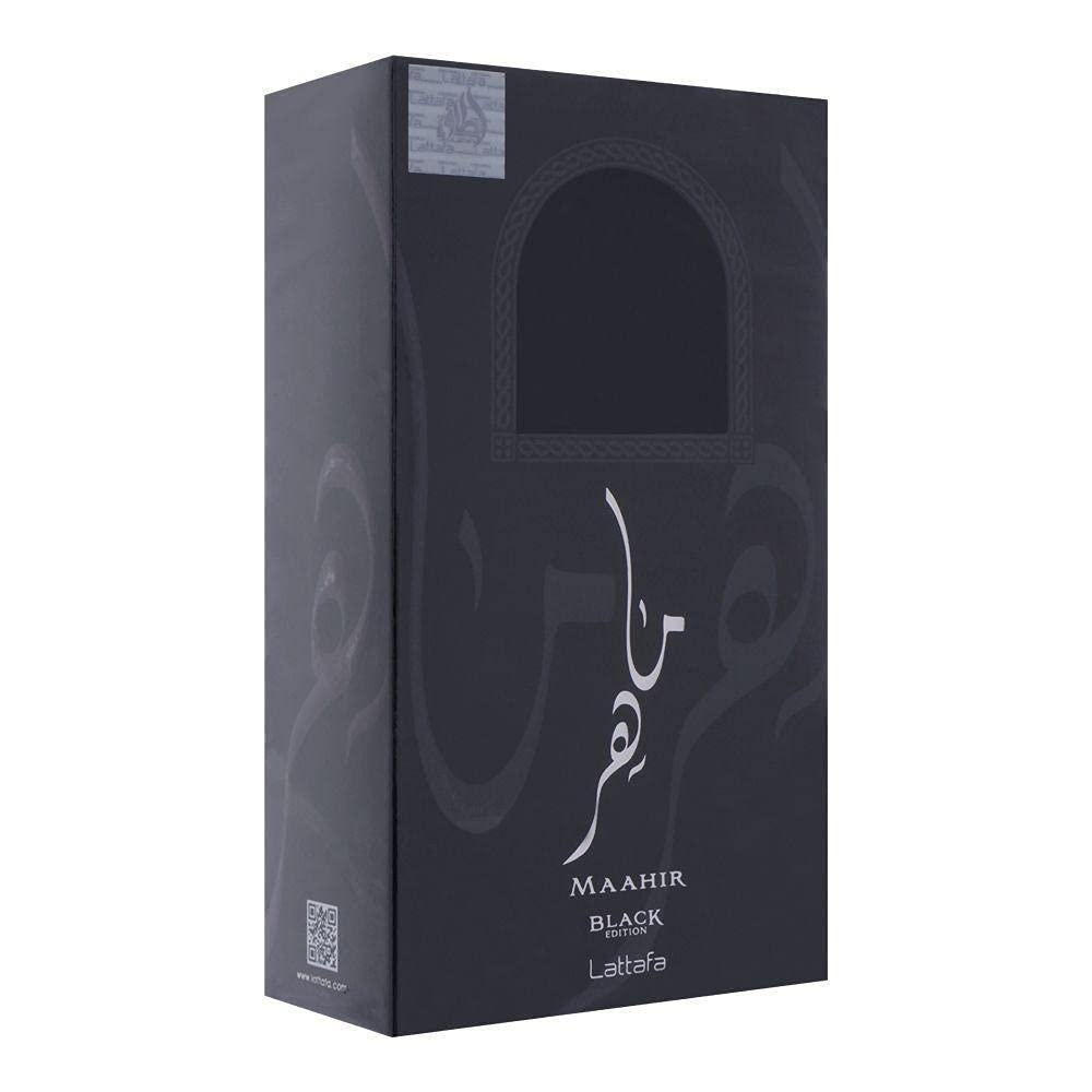Lattafa Perfumes Maahir Black Edition Eau de Parfum Unisex 100 ml, Ámbar Picante Oriental