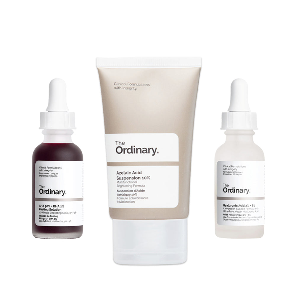 Pack The Ordinary Azelaic Acid 10% 1 oz/ 30 mL + Hyaluronic Acid 2% + B5 + AHA 30% + BHA 2% Peeling Solution