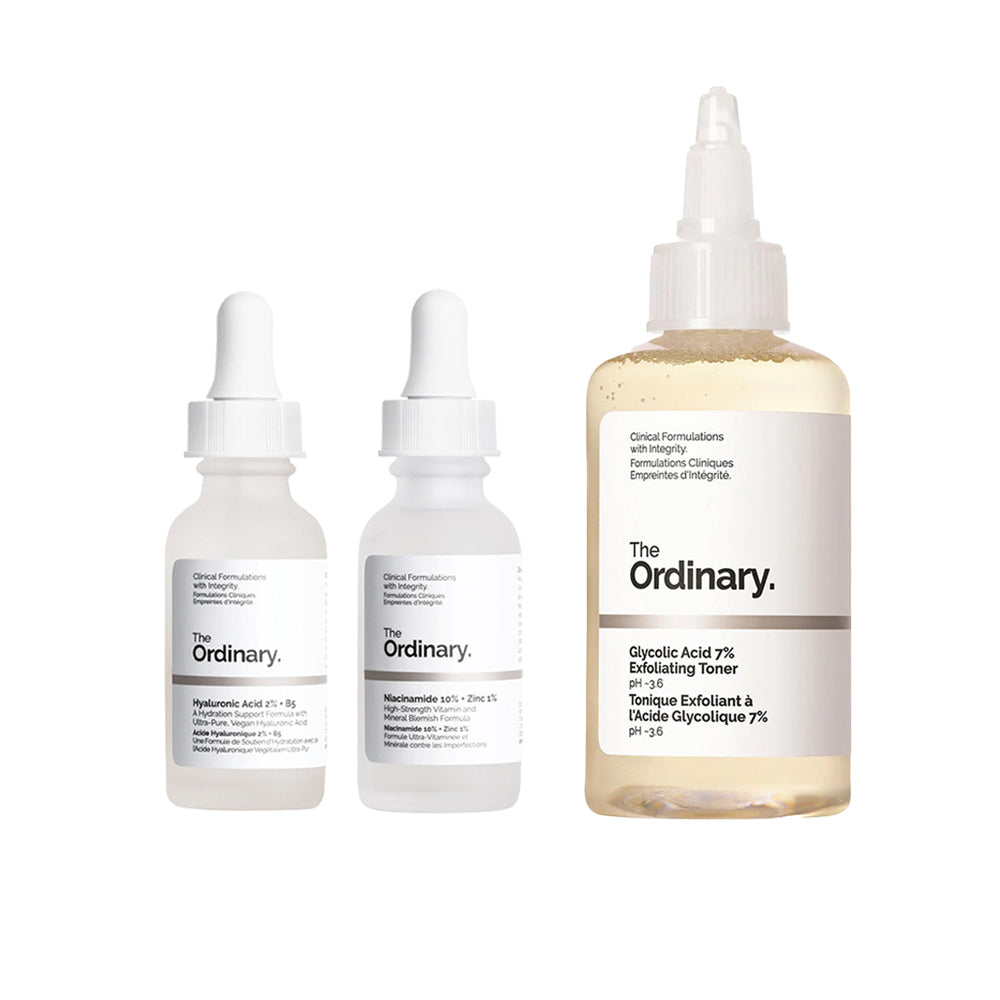 Pack Hyaluronic Acid + Niacinamide 10% + Zinc 1% + Glycolic Acid 7% Exfoliating Toner