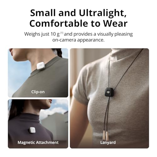 DJI Mic Mini (2 TX + 1 RX + Charging Case), Wireless Lavalier Microphone for iPhone/Camera/Android, Ultralight, Detail-Rich Audio, 48h Use, Noise Cancelling, Automatic Limiting, Vlog, Streaming