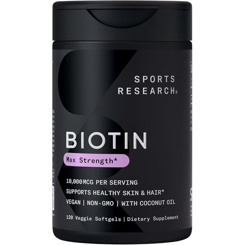 Skincare Supplement Biotin 10,000mcg 120 Veggie Softgels