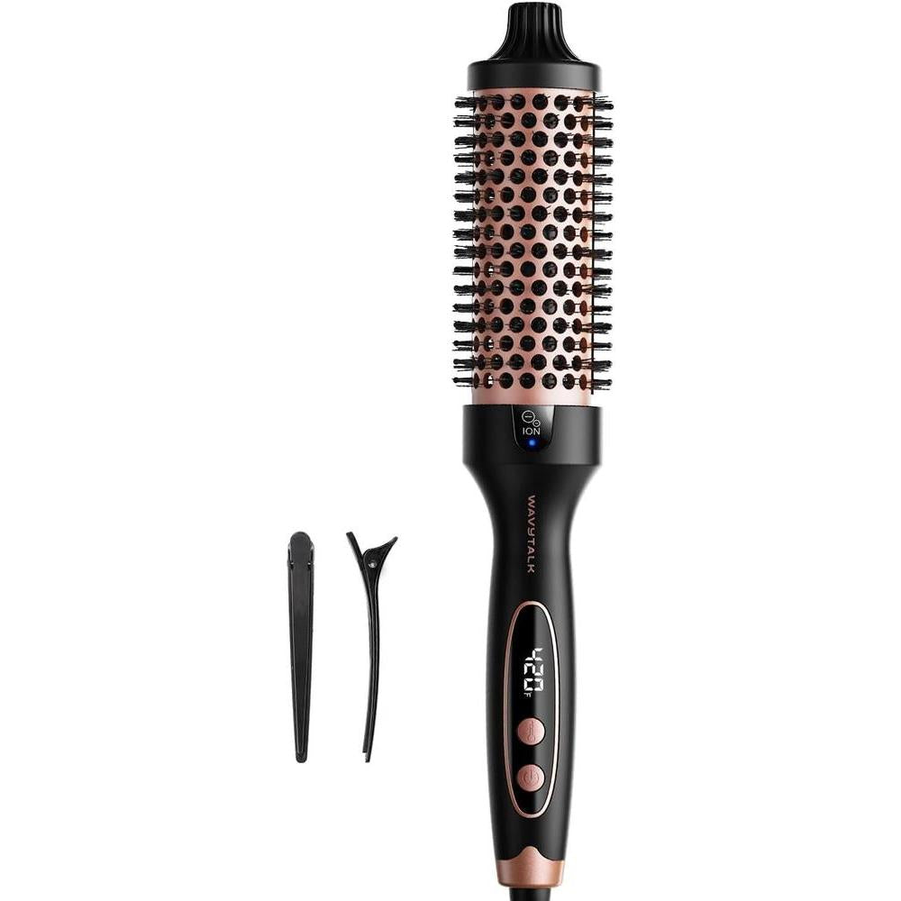 Wavytalk Blowout Boost Thermal Brush, 1.5 inch Heated Round Brush Curling Iron for Blowout Look, Dual Voltage, Ceramic Tourmaline, Ionic Technology, 5 Temperature Settings