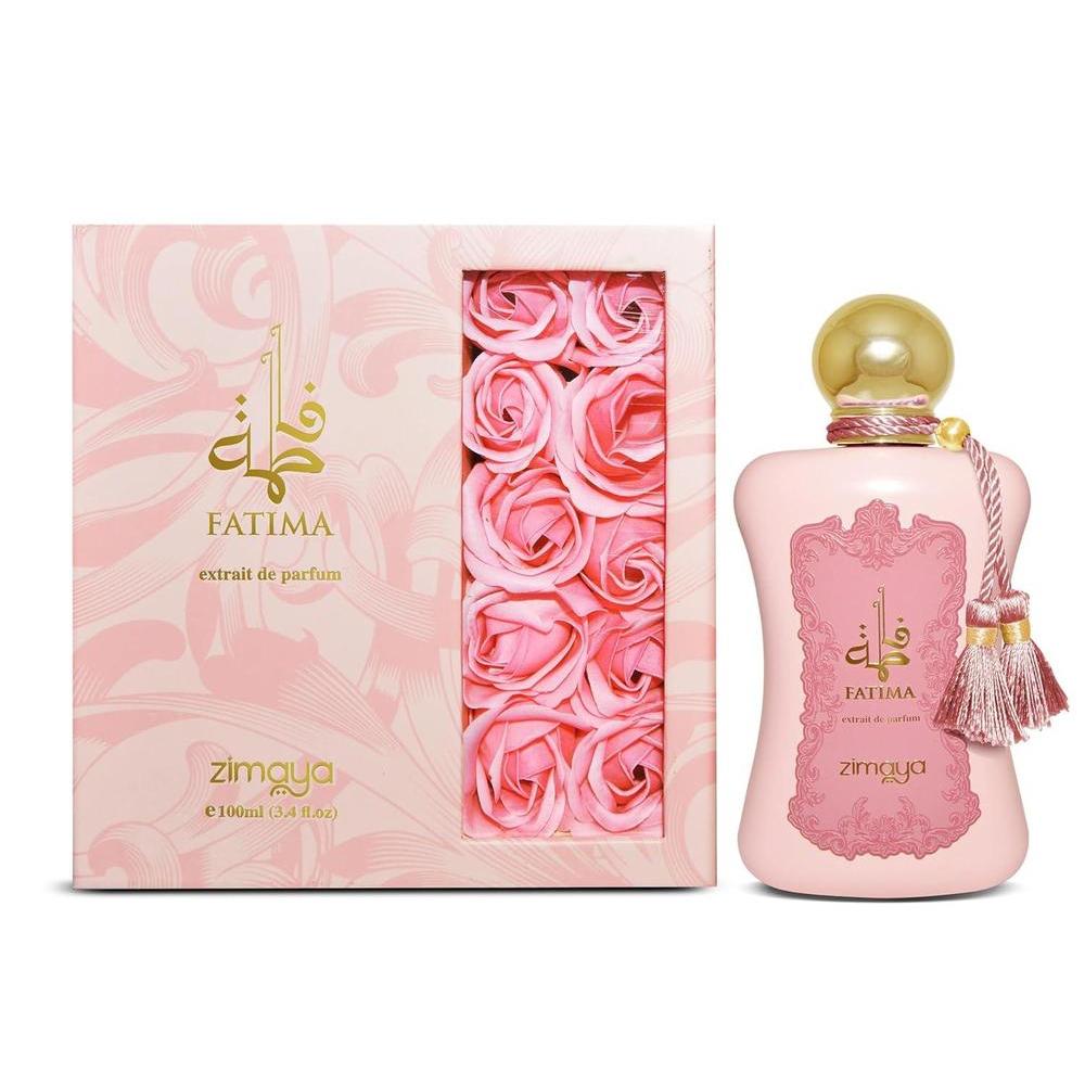 Zimaya Fatima Pink Extrait de Parfum para mujer de 100 ml con notas de ruibarbo, lichi y bergamota