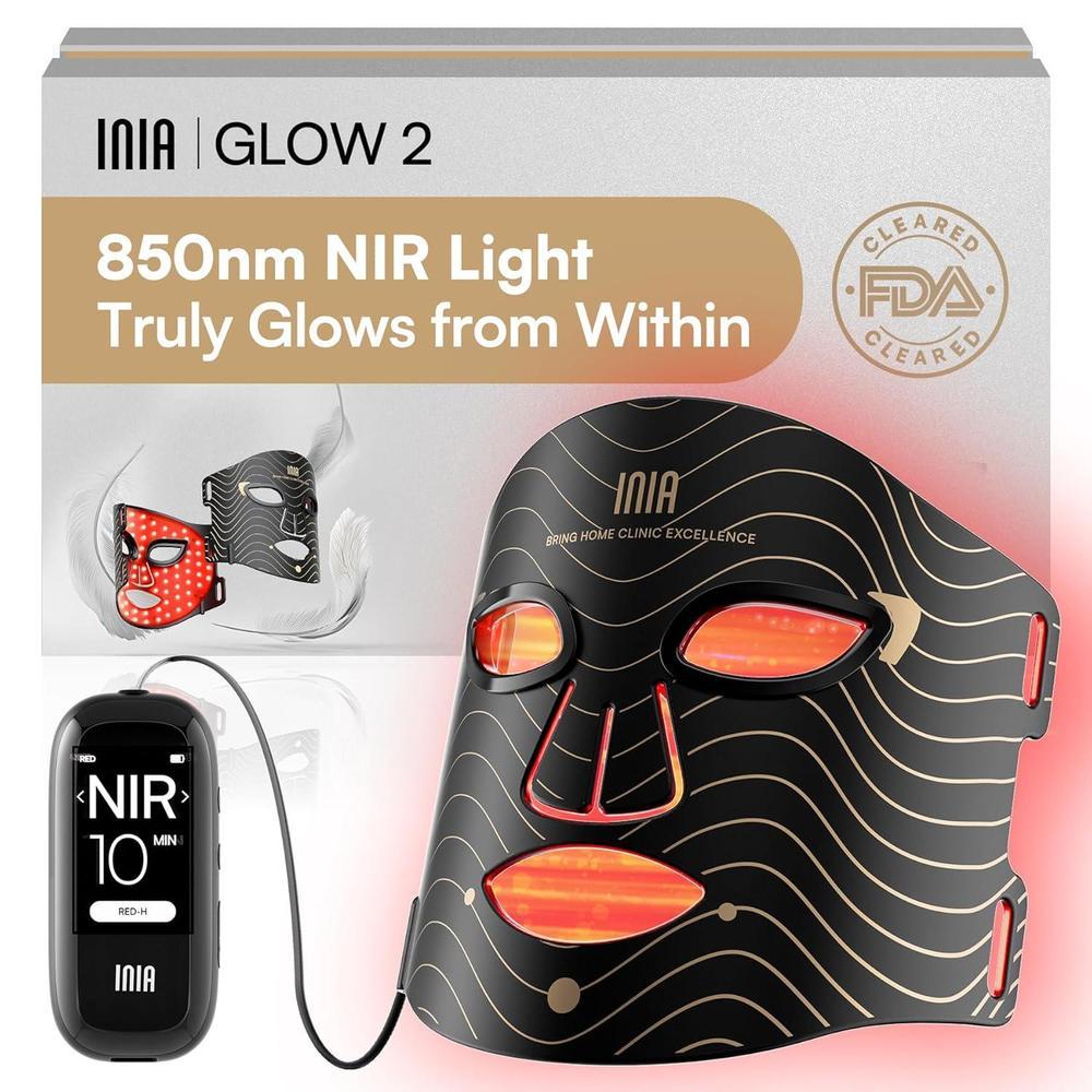 Inia Red Light Therapy Mask For Face – 4 Light Modes With 850nm Nir