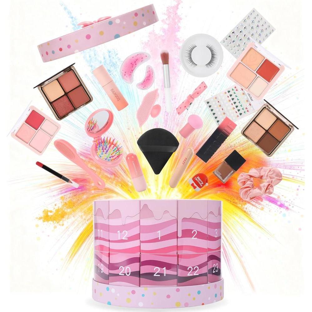 Advent Beauty Calendar 2025 - Makeup Advent Calendar 2025,24-Day Christmas Makeup Gift Set Includes 24 Beauty Boxes, Specially Designed for Girls and Women