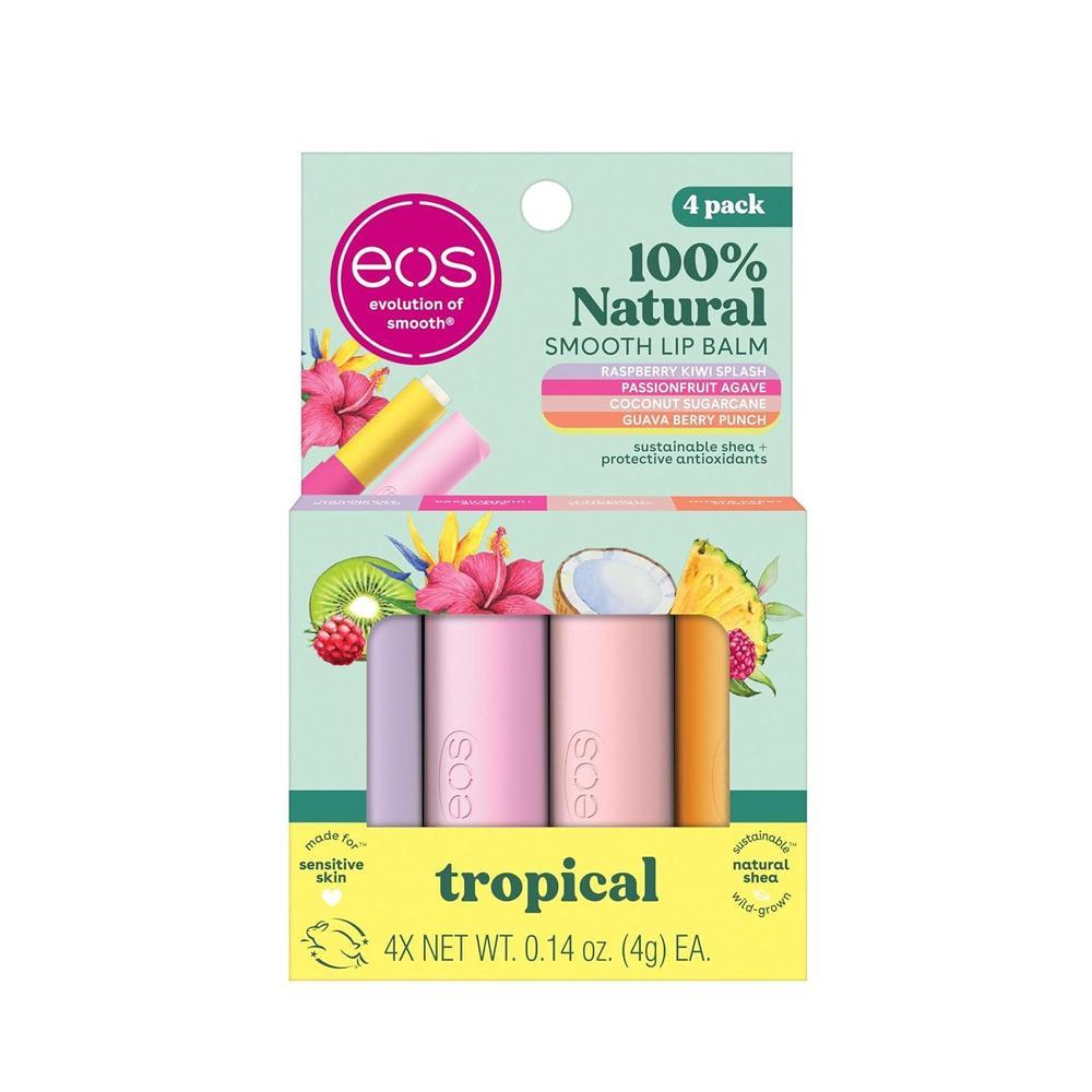 Eos 100% Natural Lip Balms - Raspberry, Passionfruit, Coconut, Guava