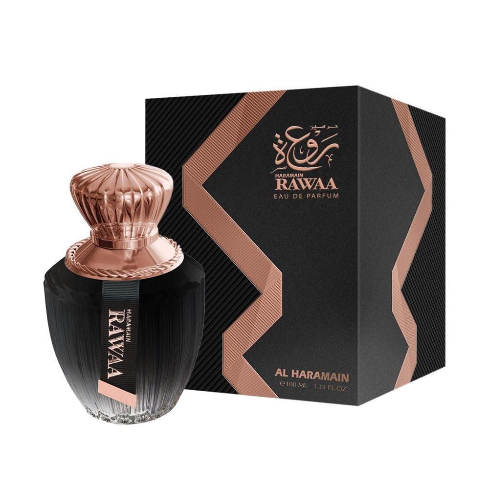 Al Haramain Rawaa para mujer, fragancia de vainilla ámbar con almendra, café, jazmín, tuberoso y sándalo, 100 ml EDP Spray