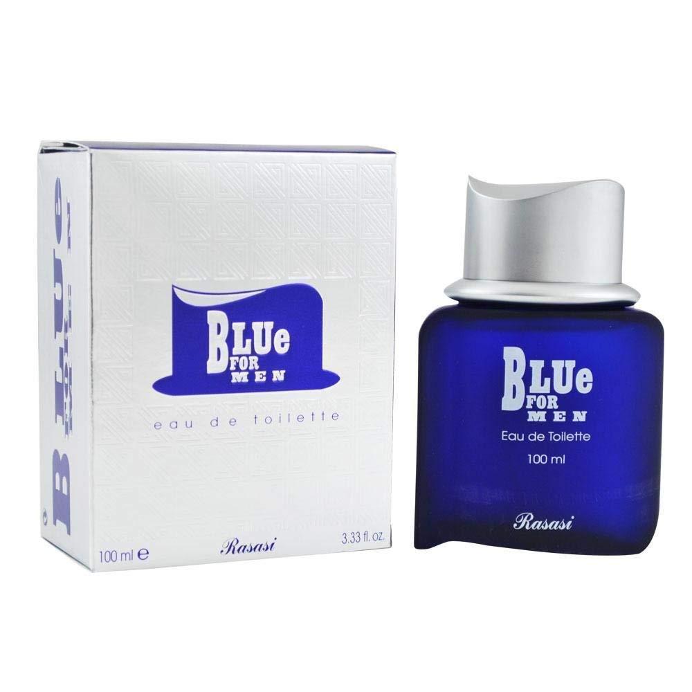 Rasasi Blue Eau De Toilette Spray para hombre, fragancia fresca de menta y mandarina con base amaderada y ambarina