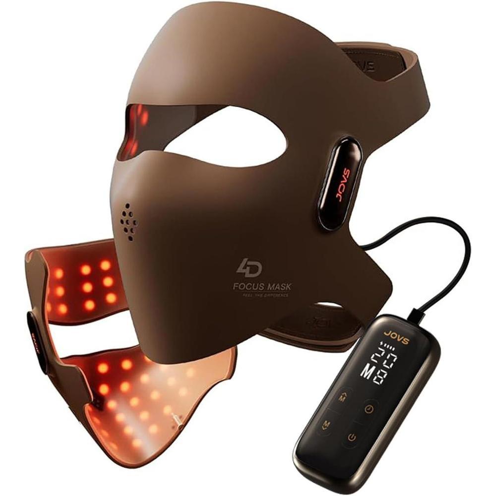 JOVS 4D Laser Light Therapy Mask, Red Light Therapy Mask for Face with FPT Technology, 4 Long Light Waves for Deep Anti-Aging and Wrinkle Reduction, 6× More Powerful than LED Laser Tech