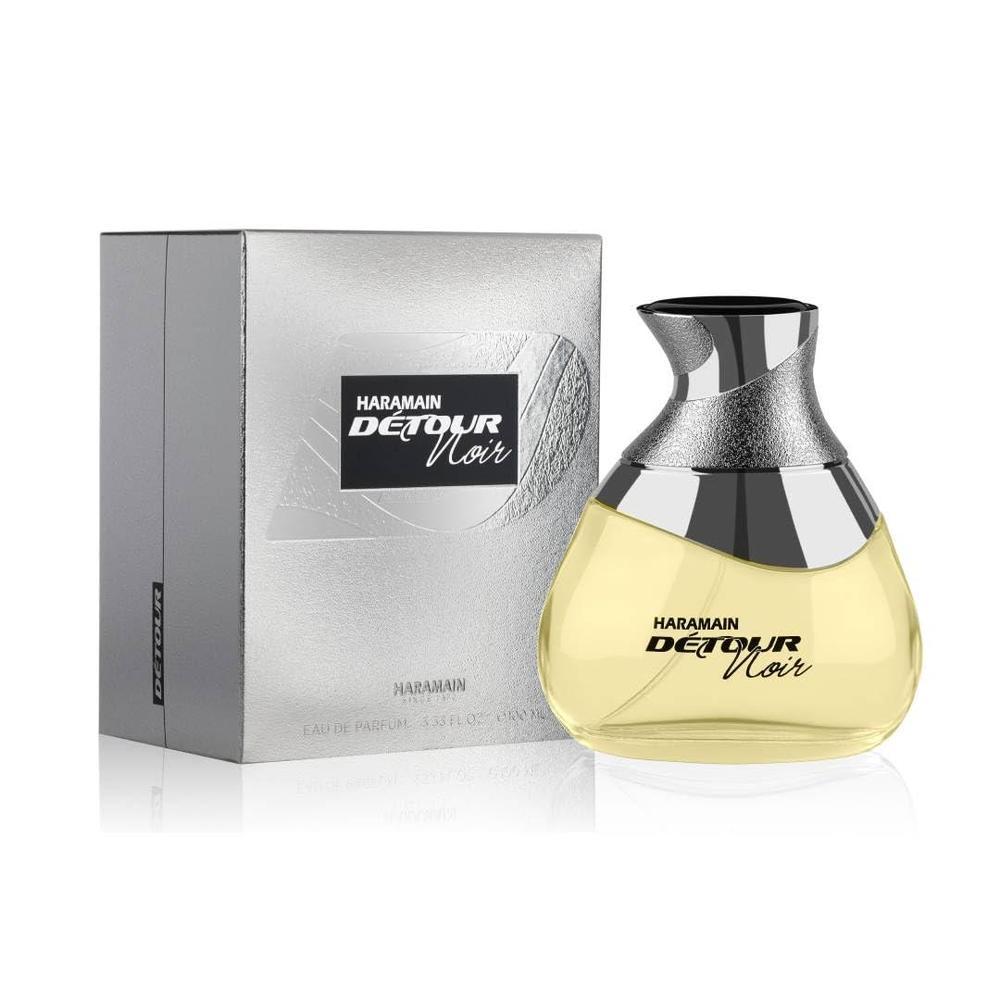 Al Haramain Detour Noir Unisex EDP Spray con notas de manzana, jazmín, lavanda, violeta, vainilla, pachulí