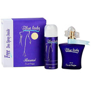 RASASI Blue Juego de 2 piezas para mujer Eau De Parfum Spray y Desodorante Spray