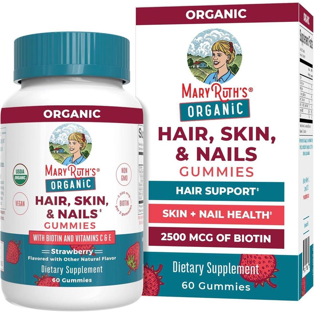 Hair Skin And Nail Vitamins 2500mcg Biotin Gummies 60 Count
