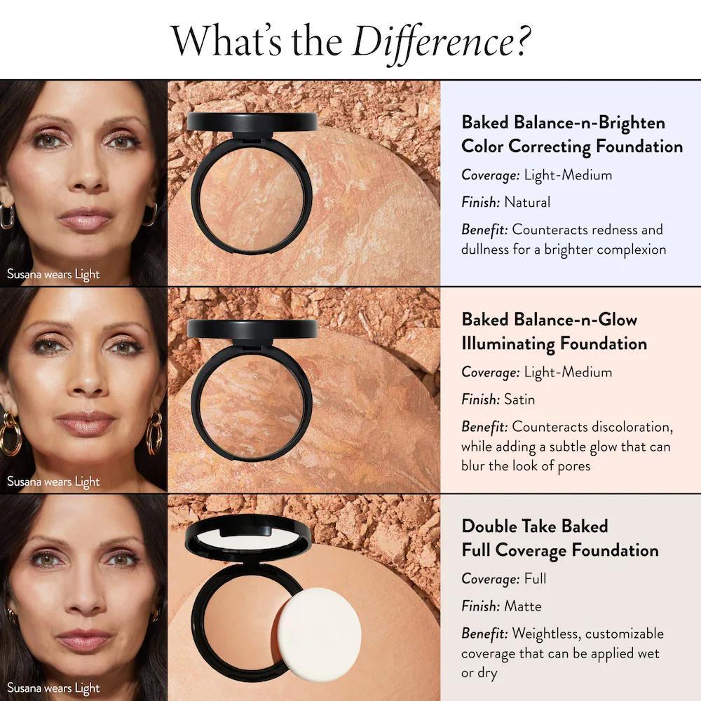 Balance and Brighten Color Correcting Baked Powder Foundation + Kabuki Brush