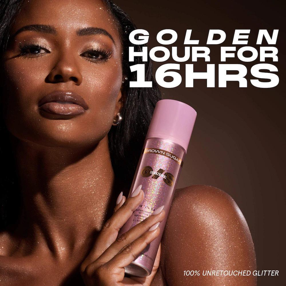 On 'Til Dawn Waterproof Glitter Setting Spray - Brown Sugar