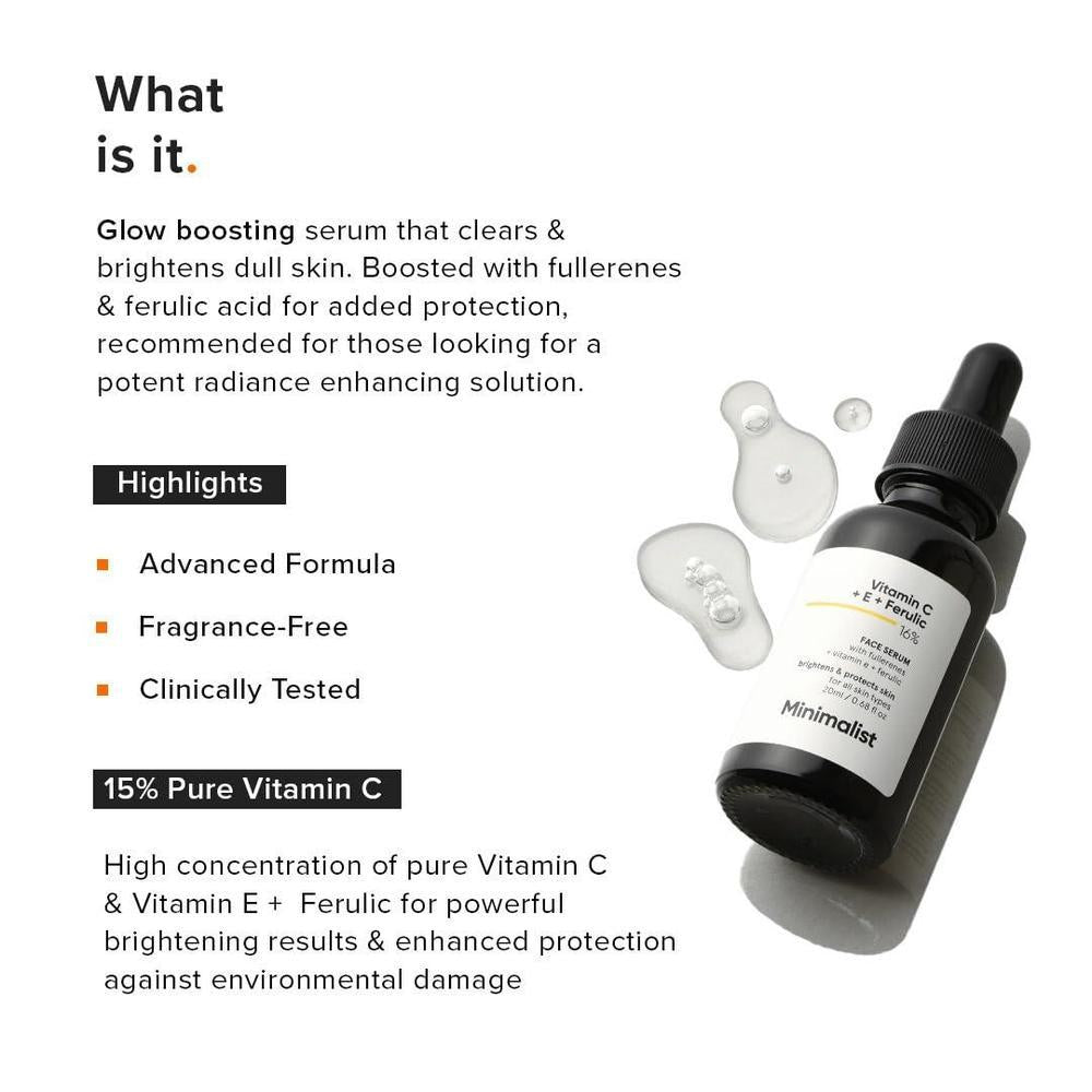 Vitamin C+E+Ferulic Acid 16% Face Serum 20ml