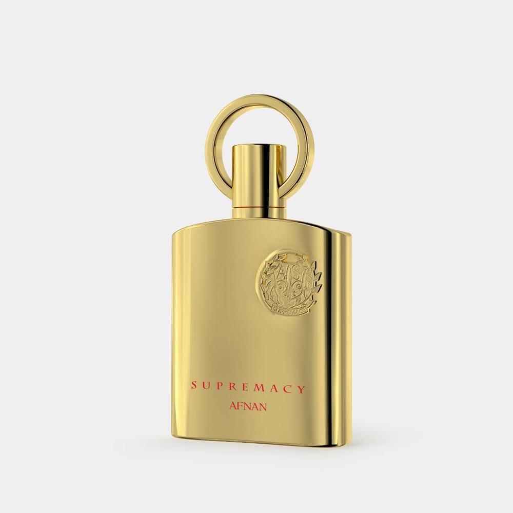 Afnan Supremacy Gold - Eau de Parfum Unisex, fragancia ámbar con notas de nuez moscada, iris, flor de durazno y vainilla