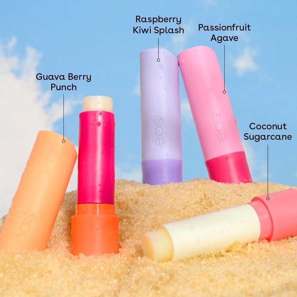 Eos 100% Natural Lip Balms - Raspberry, Passionfruit, Coconut, Guava