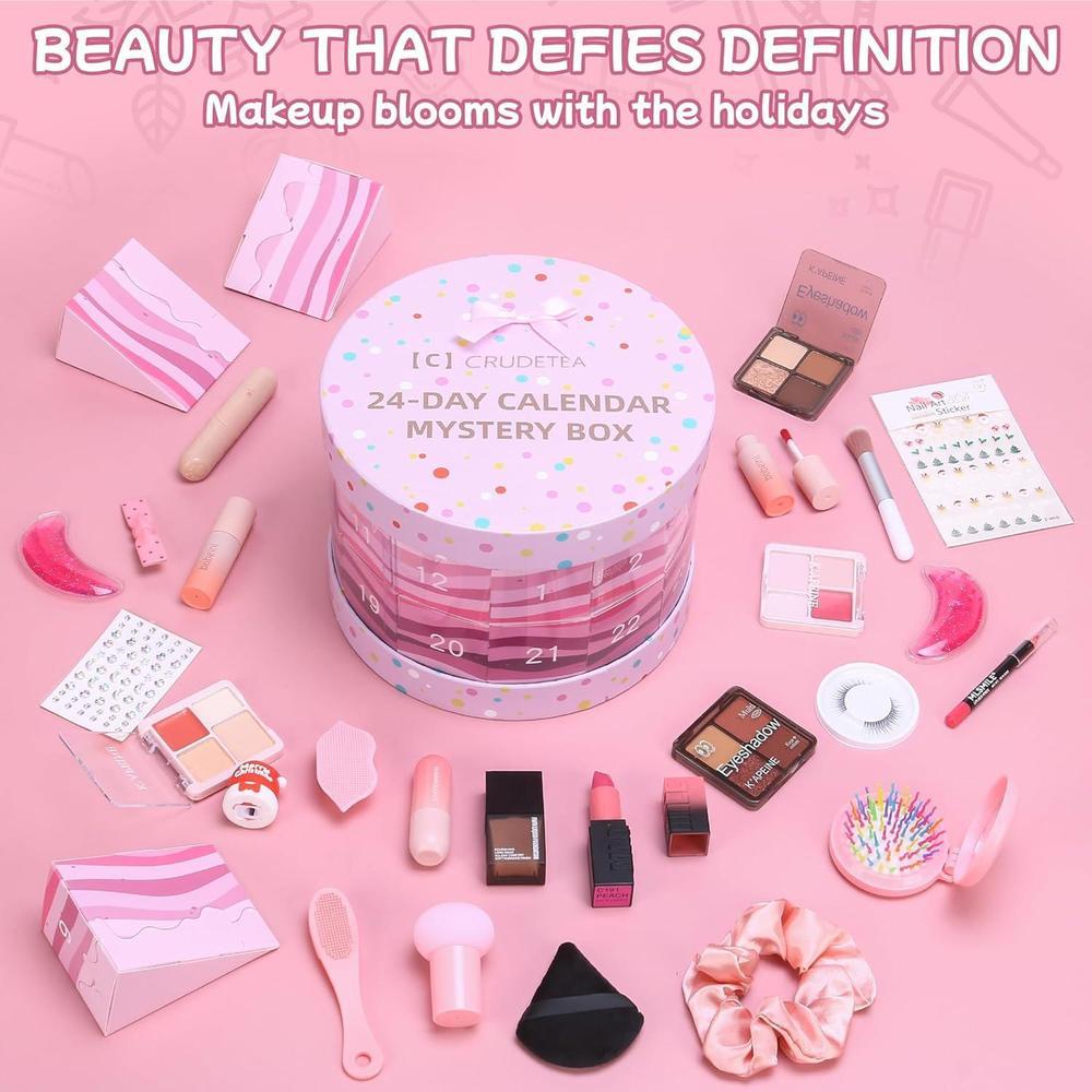 Advent Beauty Calendar 2025 - Makeup Advent Calendar 2025,24-Day Christmas Makeup Gift Set Includes 24 Beauty Boxes, Specially Designed for Girls and Women