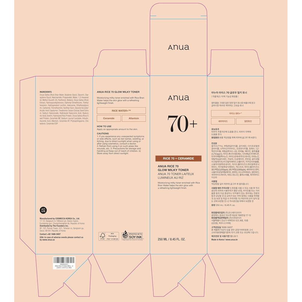 Rice 70 Milky Toner Exfoliating Toner 250ml