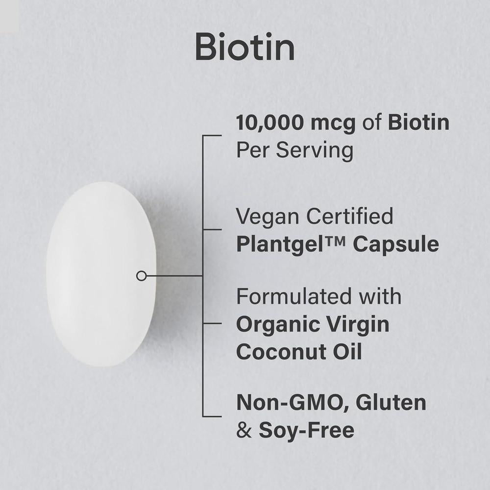 Skincare Supplement Biotin 10,000mcg 120 Veggie Softgels