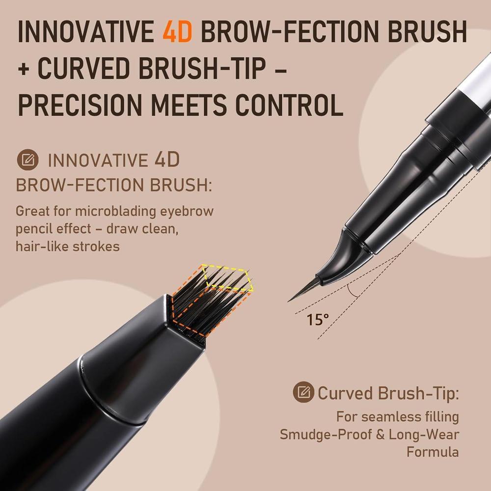 Dual-Ended Eyebrow Pencil 4D Brow-Fection Pen