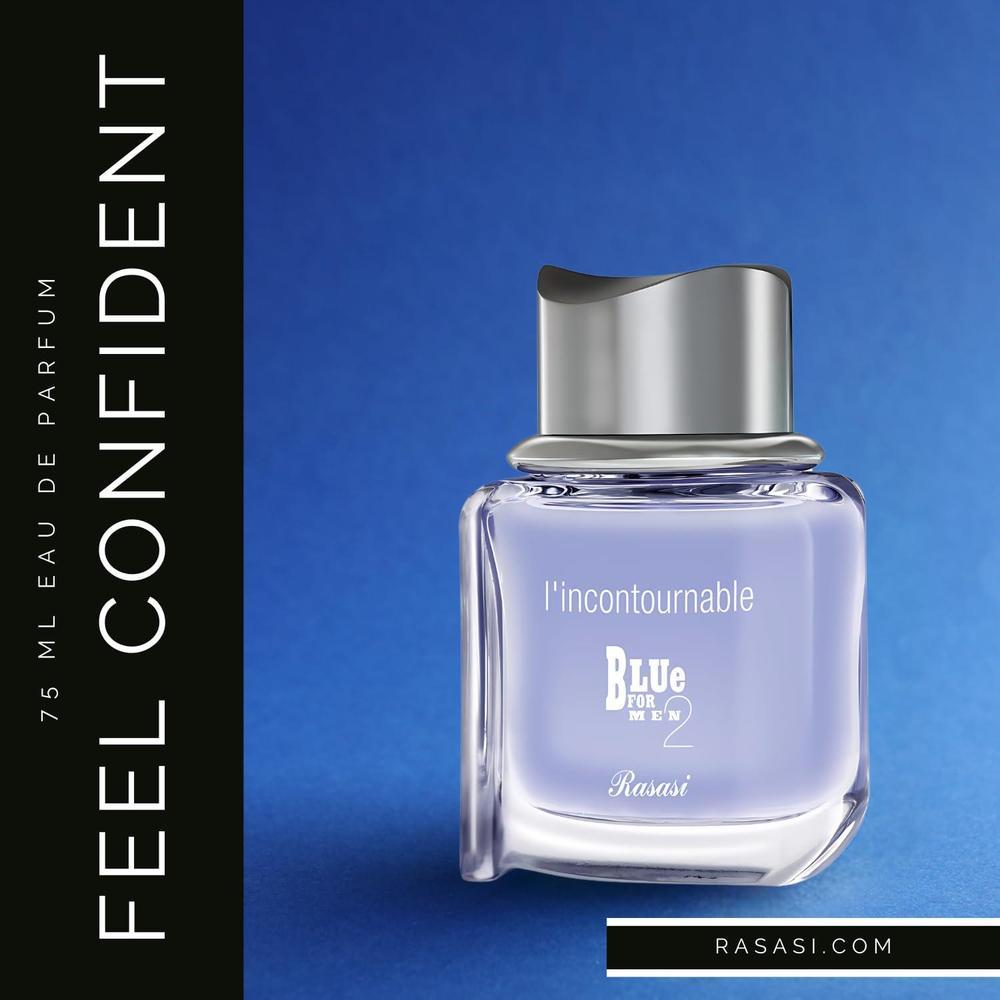 RASASI Blue L'incontournable Eau De Parfum Spray para hombre, aroma duradero y sofisticado