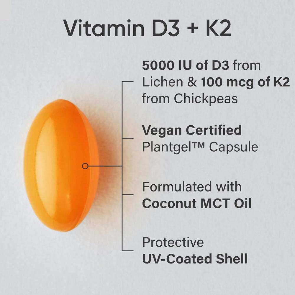 Sports Research Vitamin D3 5000iu & K2 Mk7 100mcg 60 Softgels