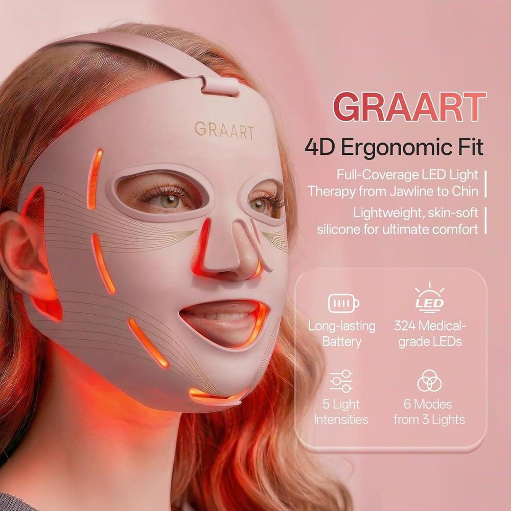 Red Light Therapy 4D Face Mask With 324 Led