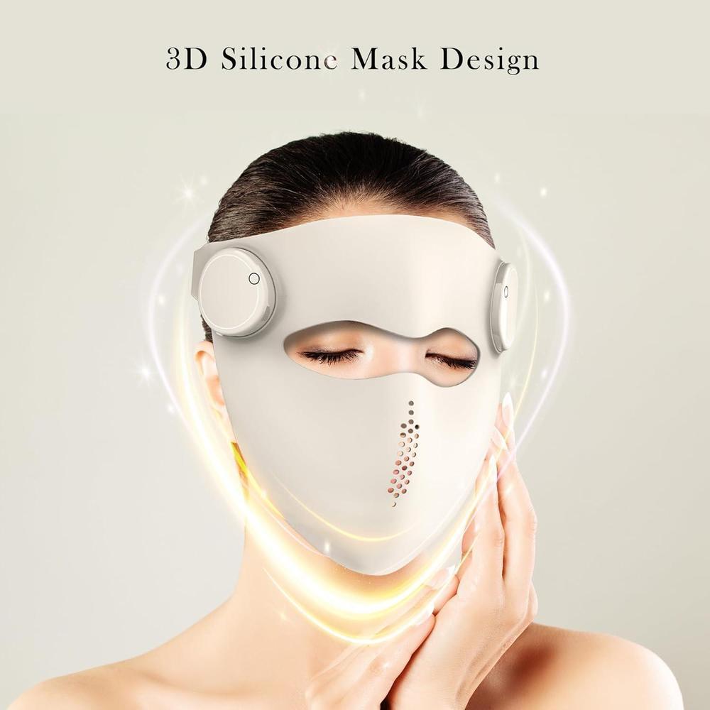 Red Light Therapy Mask, 3 Color Modes, Wireless