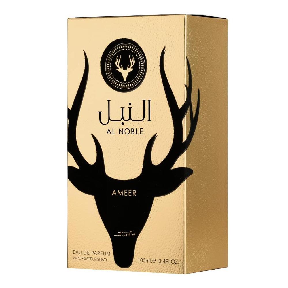 Lattafa Al Noble Ameer Eau De Parfum Spray - Fragancia unisex refrescante con notas de manzana y romero