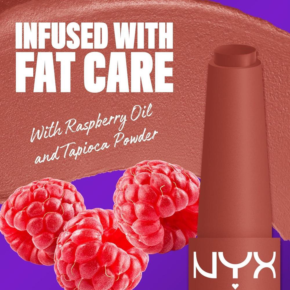 NYX PROFESSIONAL MAKEUP Fat Matte Lipstick, Pigmented, Smoothing, & Non-Drying Lip Crayon, Long Lasting Lip Makeup, Vegan & Cruelty Free - Rose Robe (Rose Nude)