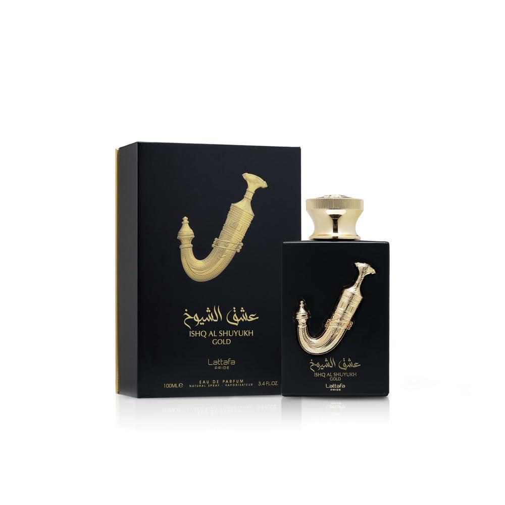 Lattafa Pride Ishq Al Shuyukh Gold - Eau de Parfum unisex con notas amaderadas, 100 ml