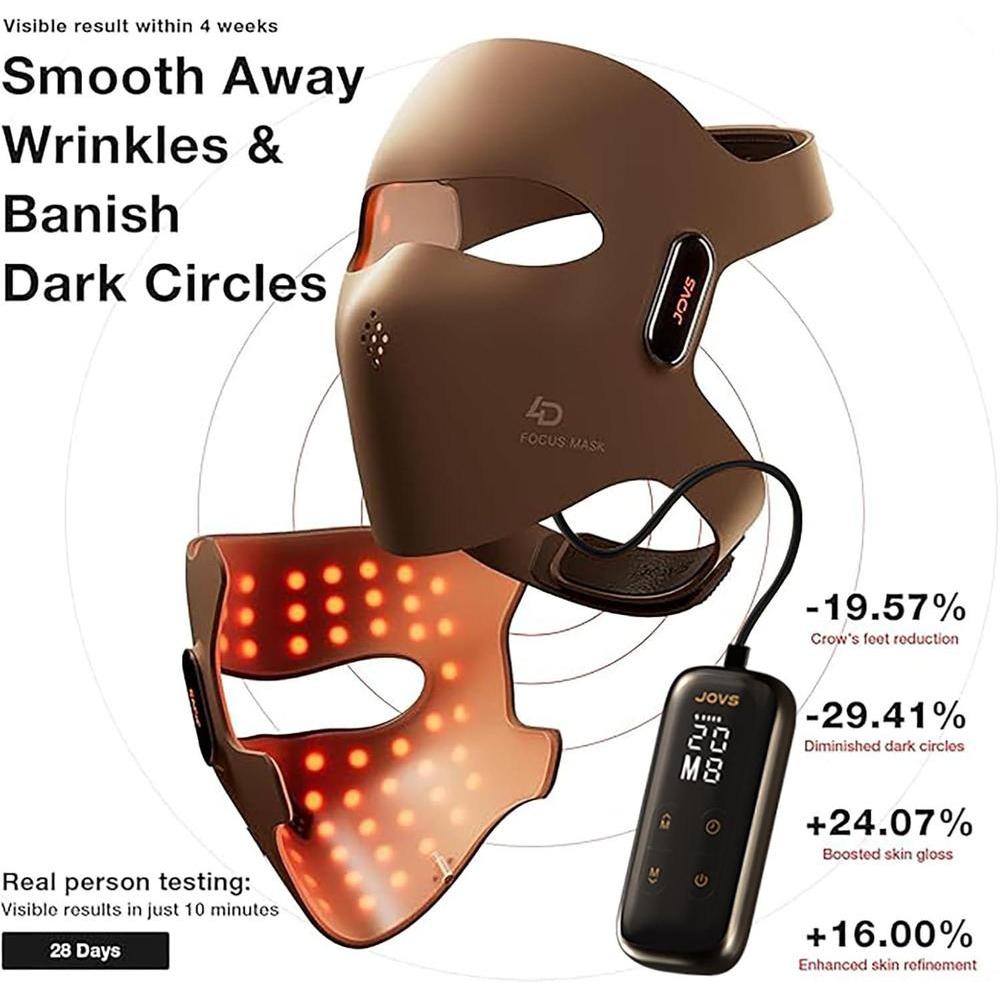JOVS 4D Laser Light Therapy Mask, Red Light Therapy Mask for Face with FPT Technology, 4 Long Light Waves for Deep Anti-Aging and Wrinkle Reduction, 6× More Powerful than LED Laser Tech