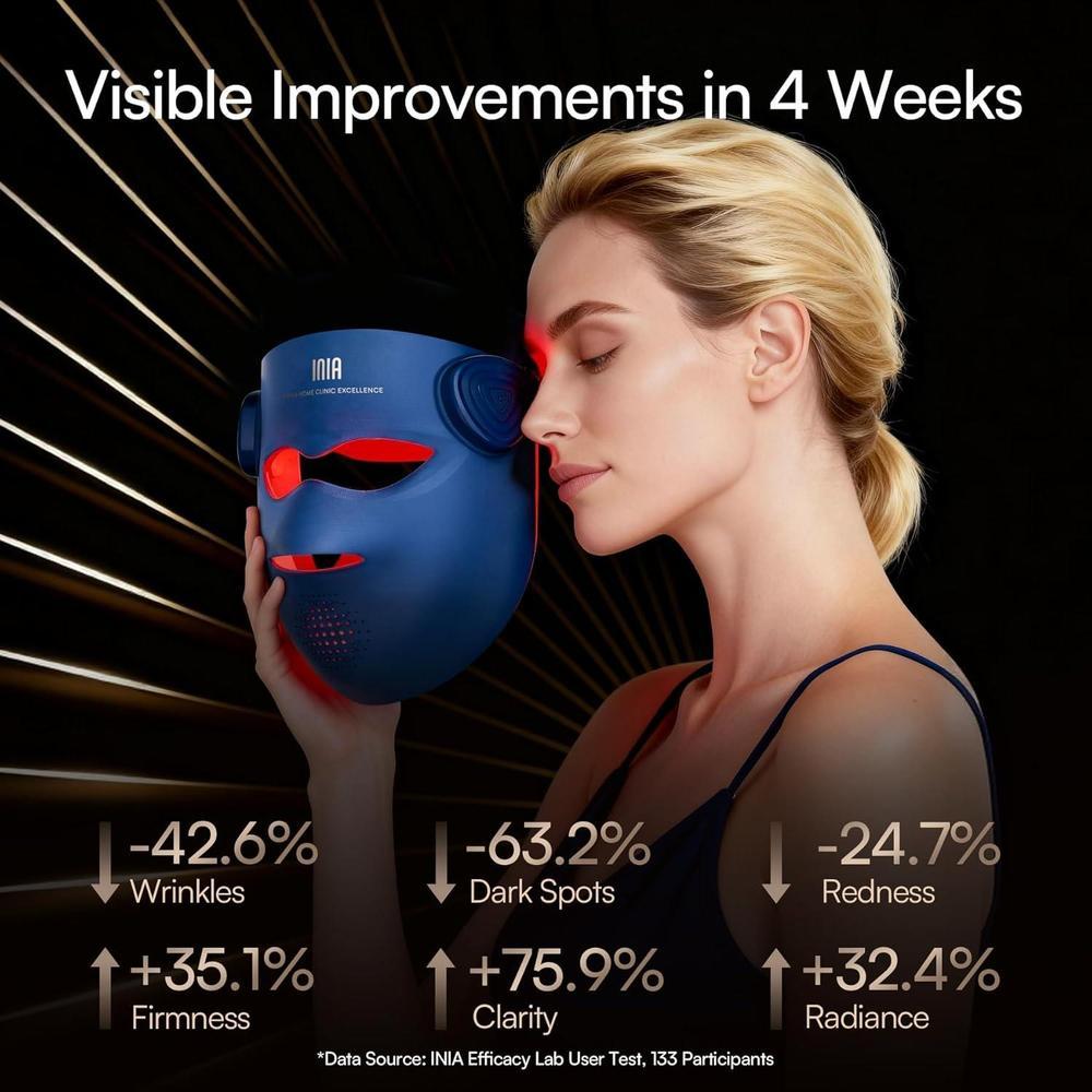 Inia Glow 4d Wireless Red Light Therapy Mask - 4 Modes
