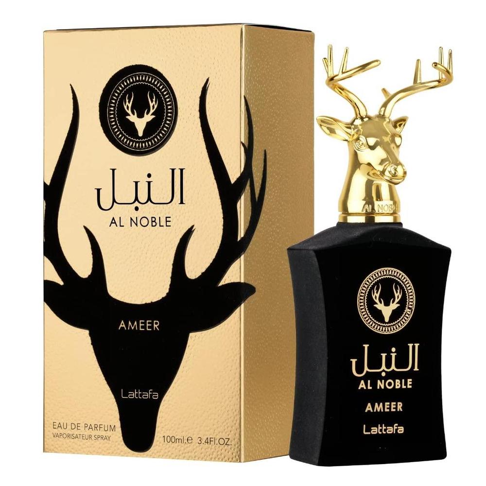 Lattafa Al Noble Ameer Eau De Parfum Spray - Fragancia unisex refrescante con notas de manzana y romero