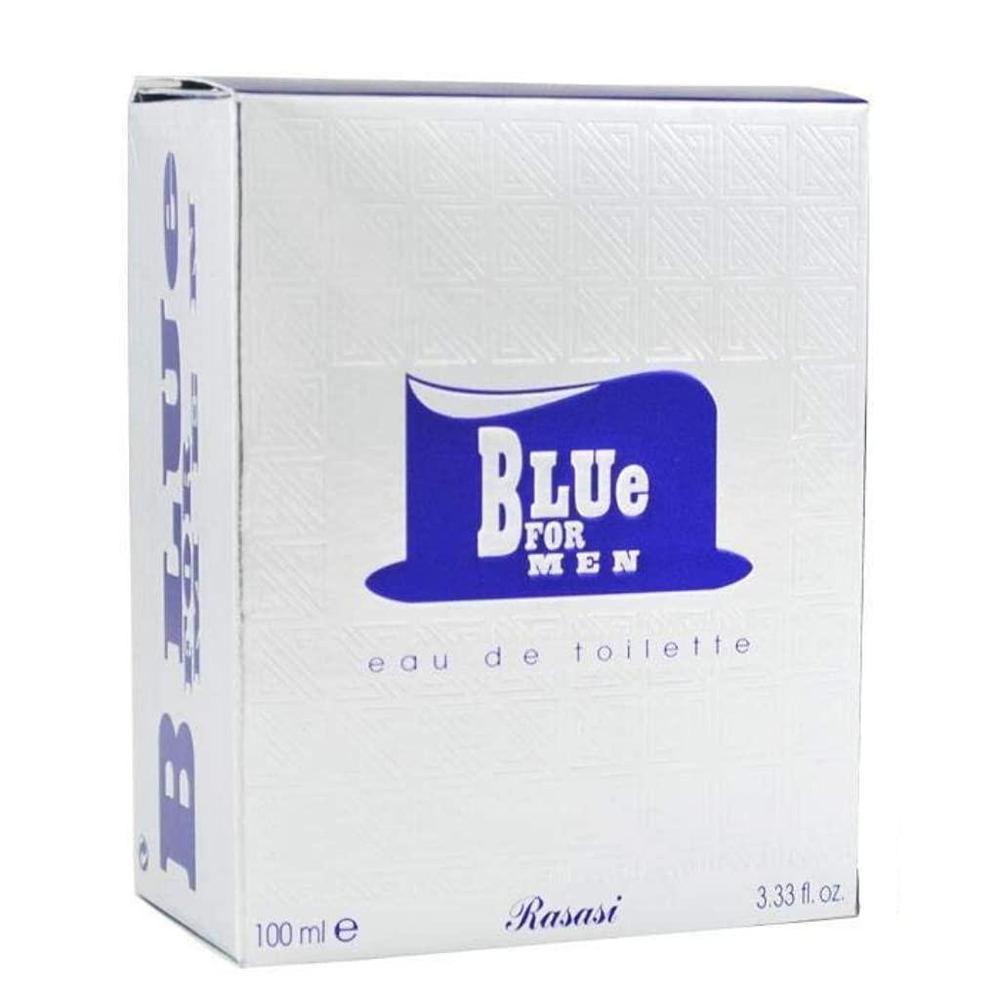 Rasasi Blue Eau De Toilette Spray para hombre, fragancia fresca de menta y mandarina con base amaderada y ambarina