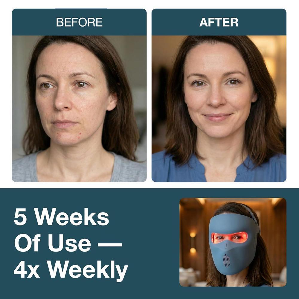 Máscara Led Facial Con Terapia De Luz Roja