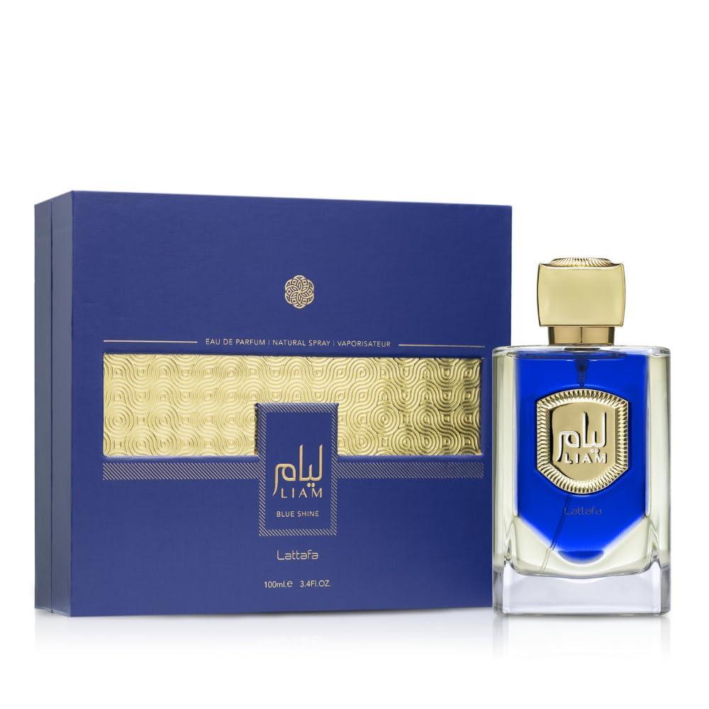 Lattafa Liam Blue Shine Eau de Parfum unisex, 100 ml. Notas de bergamota, romero, pimienta y m‡s