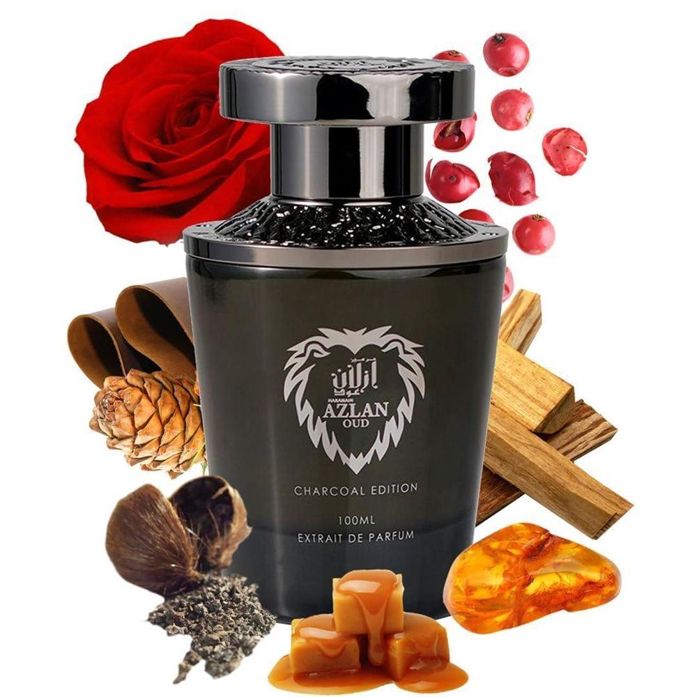 Al Haramain Azlan Oud Charcoal Edition Extrait De Parfum para hombres, aroma amaderado de larga duraciónn