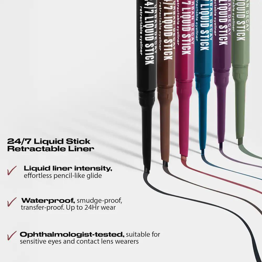 24/7 Liquid Stick Retractable Waterproof Eyeliner + Brush