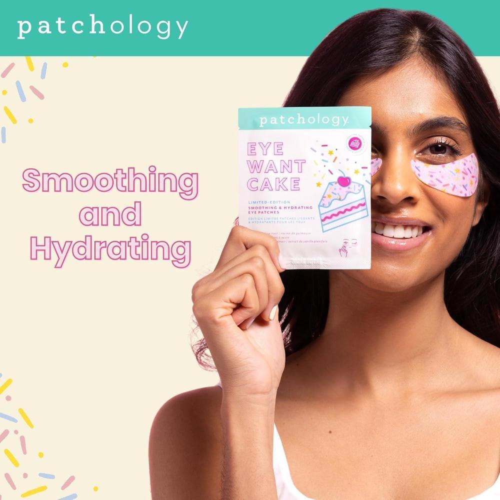 Patchology Eye Want Cake Parches Hydrating Smoothing For Puffy Eyes Dark Circles Fine Lines 5-Pack