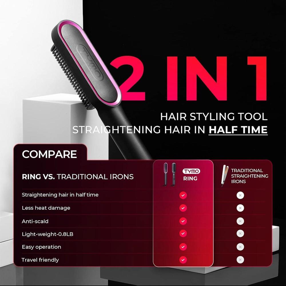 Hair Straightener Brush + 5 Temps
