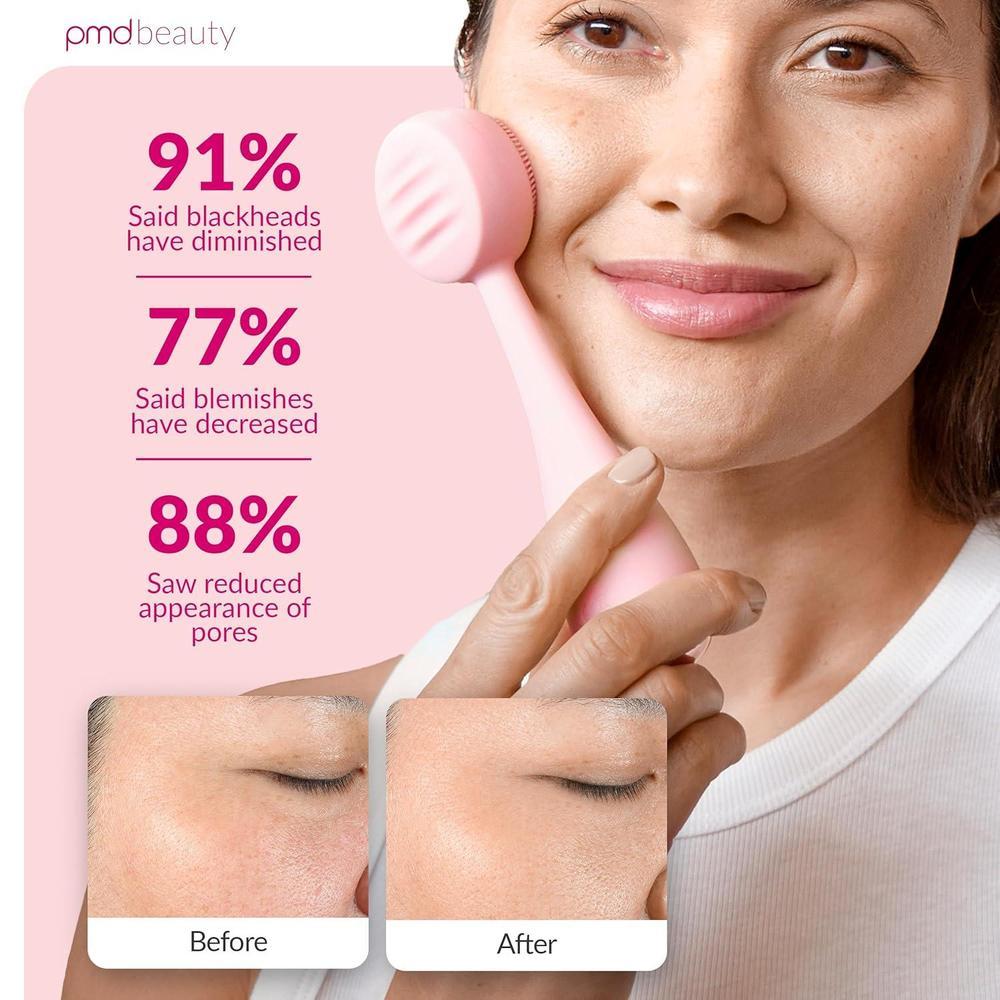 Smart Facial Cleansing Device With Silicone Brush & Anti-Aging Massager