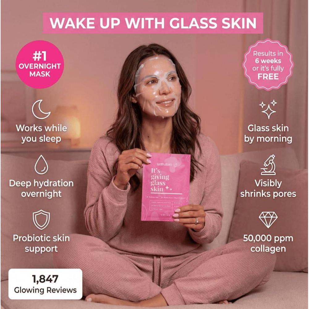 Overnight Deep Collagen Mask + Moisturizing Bio-Collagen Oligo-Hyaluronic Acid Facemask Skincare