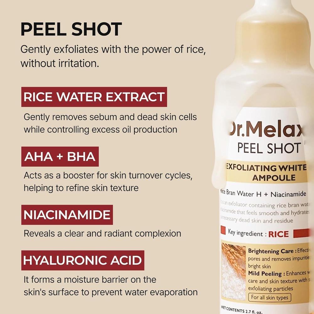 White Rice Peeling Ampoule + AHA BHA - 80ml