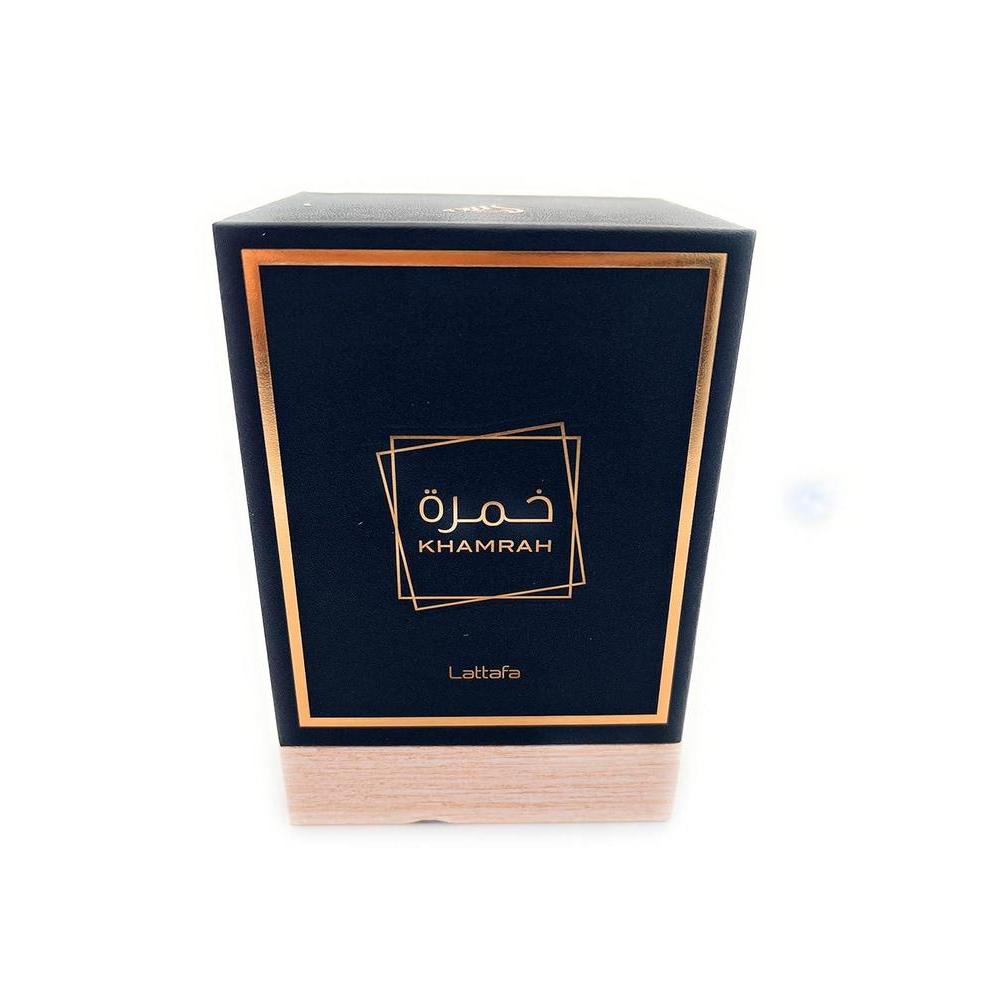 Lattafa Perfumes Khamrah Eau de Parfum espray unisex, fragancia de 100 ml, mezcla arom‡tica picante para hombres y mujeres.