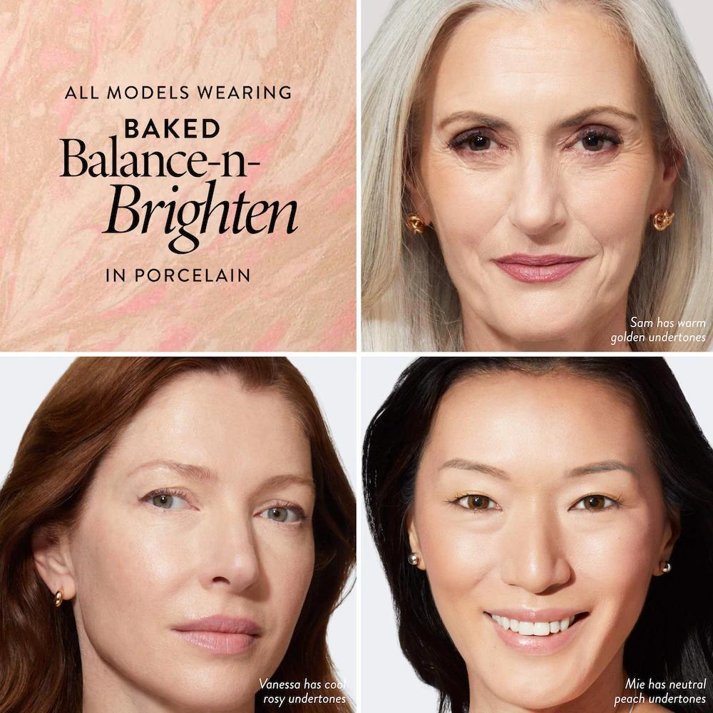 Balance and Brighten Color Correcting Baked Powder Foundation + Kabuki Brush