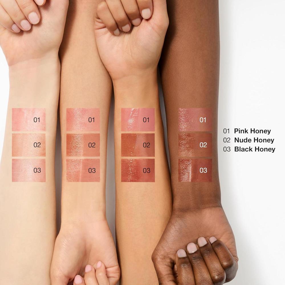 Tinted Lip Balm 3 Iconic Shades Black Honey Pink Nude Honey